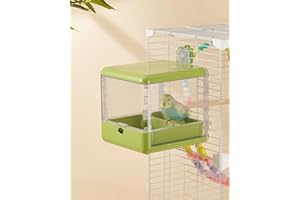 septillar Bird Feeder and Bath for Cage, Hanging Bird Bathtub Bath Shower Box Bowl, Bird Cage Accessories Suitable for Small Medium Birds, Parrots, Lovebirds, Finches, Parakeets, Mannikin (Green)