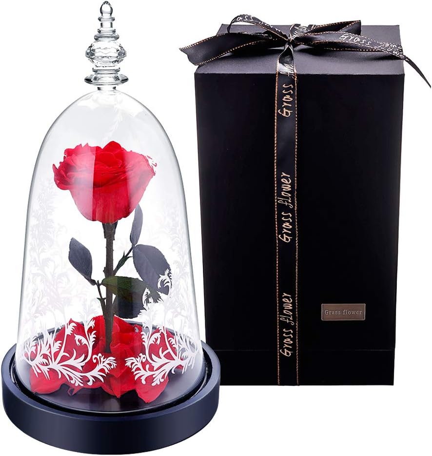 Preserved Fresh Rose Flower Handmade Real Red Rose Gift Ideas for Valentine's Day, Anniversary, Birthday,Wedding