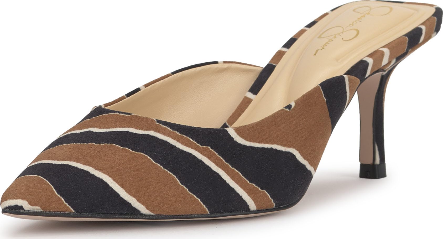 Jessica Simpson Belvaen High Heel Mule, Spiced Chai/Black, 11