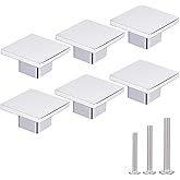 AOKENBAO 1.57-inch Deluxe Square Knob Chrome Dresser Knob Cabinet Door Knob 6 Pack for Kitchen Cabinet Door Bedroom Dresser D
