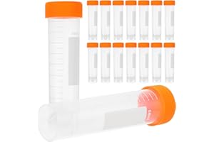 iplusmile Centrifuge Tubes Plastic Vial, 50ml Polypropylene Centrifuge Tube Flat-Bottom Tube Containers with Screw Cap for Laboratory Lab School Educational, 50pcs