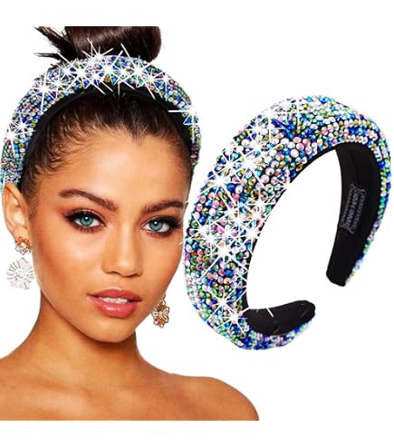 Amazon.com : Bouory Rhinestone Pearl Headband Padded Wide 