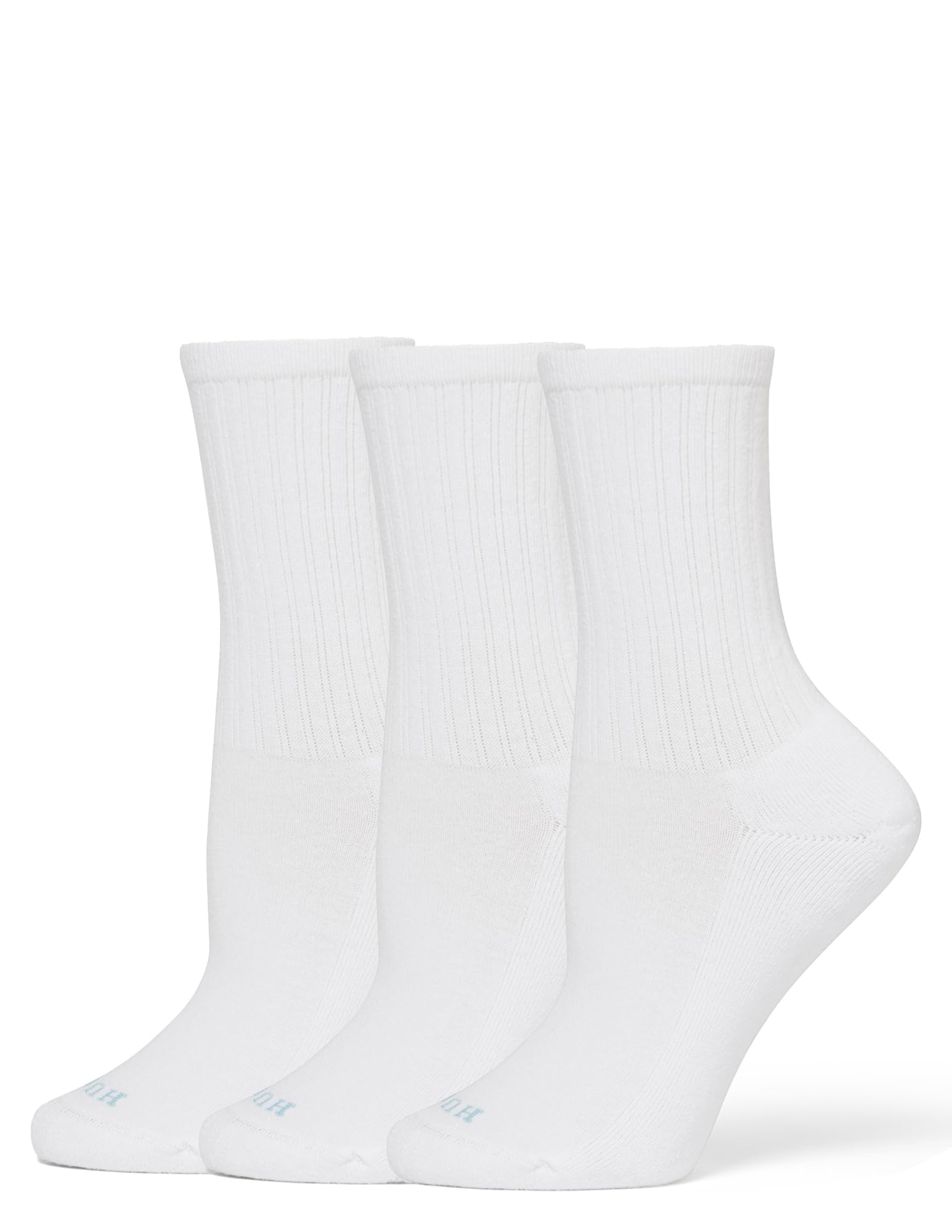 Photo 1 of HUE Women's Air Cushion Crew Sock 3 Pair Pack, White, One Size
