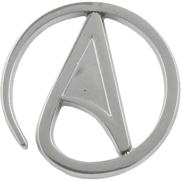 EvolveFISH Scarlet A Atheist Lapel Pin - 1 Inch Tall Silver Metal Pin | Red Enamel Center | Clutch Back - View #6