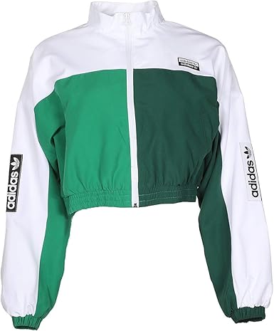 adidas cropped zip up track top