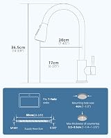 APPASO Kitchen Tap with Pull Out Spray 360° Swivel Brushed Stainless Steel view 6
