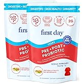 FIRST DAY Teens’ Gut Sustainer Tribiotic Gummies – 3-in-1 Prebiotic, Probiotic & Postbiotic Supplement – Supports Digestive, Skin, Oral & Immune Health, Nutrient Absorption & Growth – 60-Day Supply