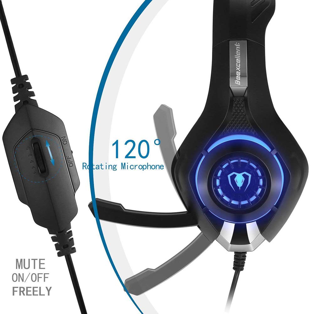Controllo del volume Illuminazione a LED Cancellazione del rumore Cuffie da  gaming con microfono e Bass stereo Colore Rosso per PS4 PC XBOX Beexcellent  GM-1 Cuffie Informatica berjaya.edu.my