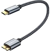SUNGUY 10Gbps Micro B to USB C Hard Drive Cable 1FT, USB 3.1 USB-C to Micro B, High-Speed External Hard Drive USBC Cable for 