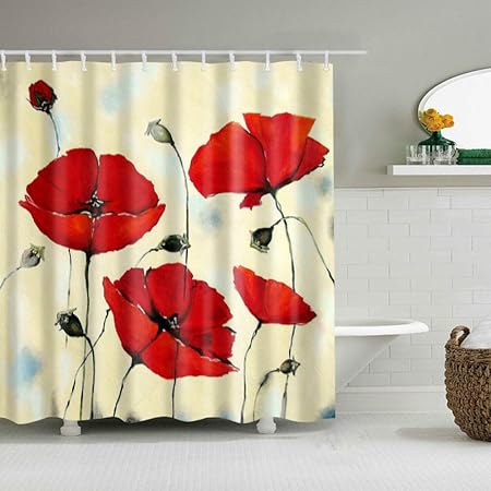 Bumpy Road Lila Duschvorhang Bunte 3d Blume Waschen Dusche Mit