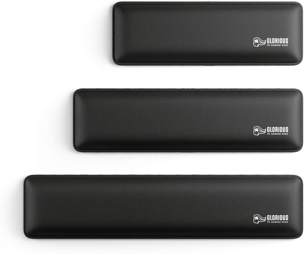 Glorious Gaming Wrist Pad/Rest - Compact - Black - Mechanical Keyboards, Stitched Edges, Ergonomic | 12x4 inches | 25mm/1in Thick (GWR-75) Compact (Black): Computers & Accessories