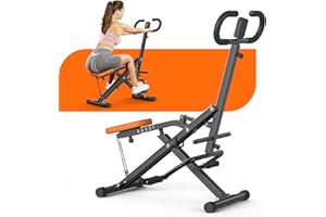 Dskeuzeew Squat Machine with LCD Monitor, Exercise Equipment for Home 330 Lbs Squat Rowing Machine with Adjustable Resistance Home Workout Machine Leg Glute Trainer for Full Body