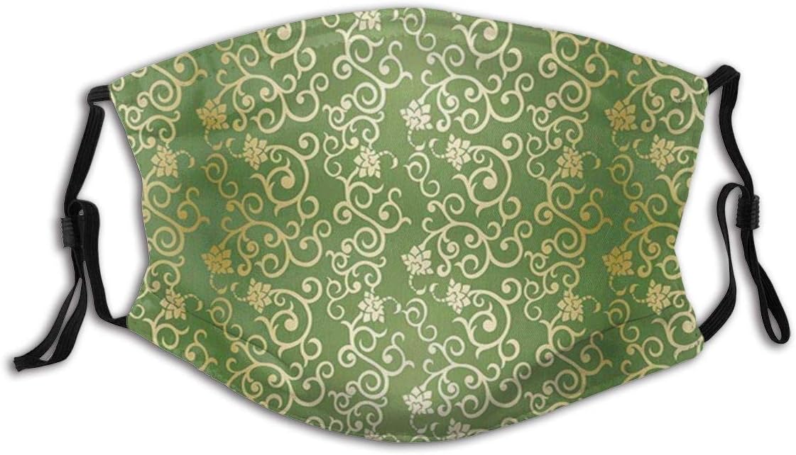 Pillow Hats Old Fashioned Pattern with Vintage Curls Swirls Traditional Artistic Floral Flourishes Face Mask Bandana Headwear