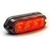 Feniex T3 Surface Mount | Red | Compact, 14 Flash Patterns | 3 LEDs, Super Bright 3 Watt LEDs, SAE Class 1