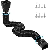 plusgutter 11.5ft Long Gutter Downspout Extensions Flexible, Drain Downspout Extender, Down Spout Drain Extender, Gutter Connector Rainwater Drainage, Extendable from 2.6ft to 11.5ft(1Pack, Black)