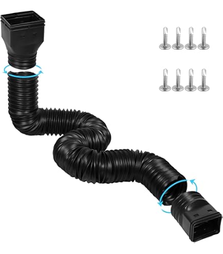 Prestantious Rallonge de tuyau de descente de gouttière de 2,1 m de long, tuyau de vidange de 7,6 cm pour tuyau de descente de 5,1 x 7,6 cm et tuyau flexible étiré