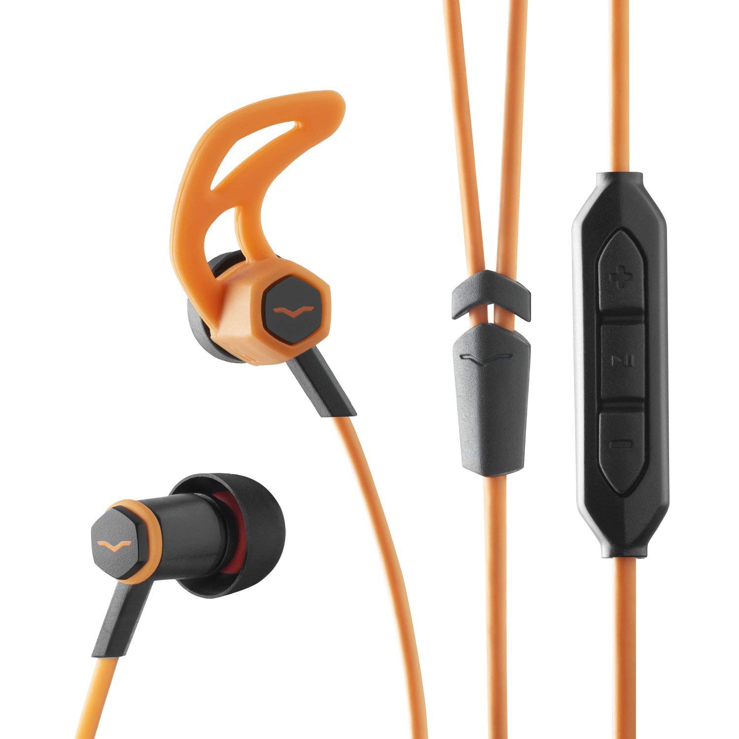 V-Moda Forza in-Ear Hybrid Sport Headphones with 3-Button Remote & Microphone - Samsung and Android Devices, Orange