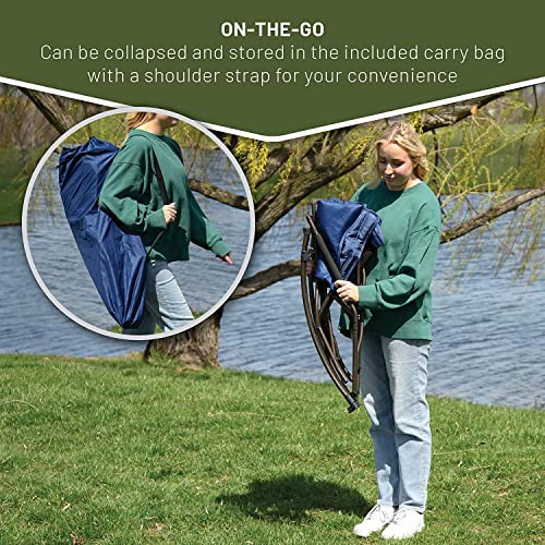 TIMBER RIDGE Folding Rocking Camping Chair with Hard Armrests, Portable