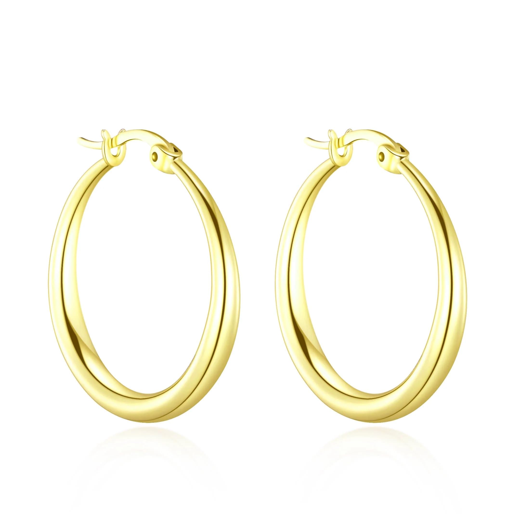 Philip Jones 18k Gold Plated 25mm Hoop Earrings