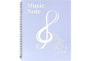 MUDOR Sheet Music Folder, 8.5x11 Inches, 60 Pages, Purple, Plastic, Letter Size, 30 Sleeves, Spiral Binder, Glare-Free, Wide 