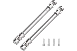 2pcs Hobbyfire 1/10 RC Crawler Drive Shafts Stainless Steel Universal Joint Driveshaft for Axial SCX10 II III Traxxas TRX4 Redcat Gen8 Gen7 Element Upgrades Parts(127-193mm)