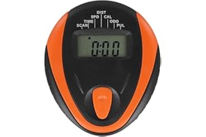 Exercise Bike Monitor with LCD Speedometer and Heart Rate Tracking Compatible with Stationary Indoor Bicycle, Black