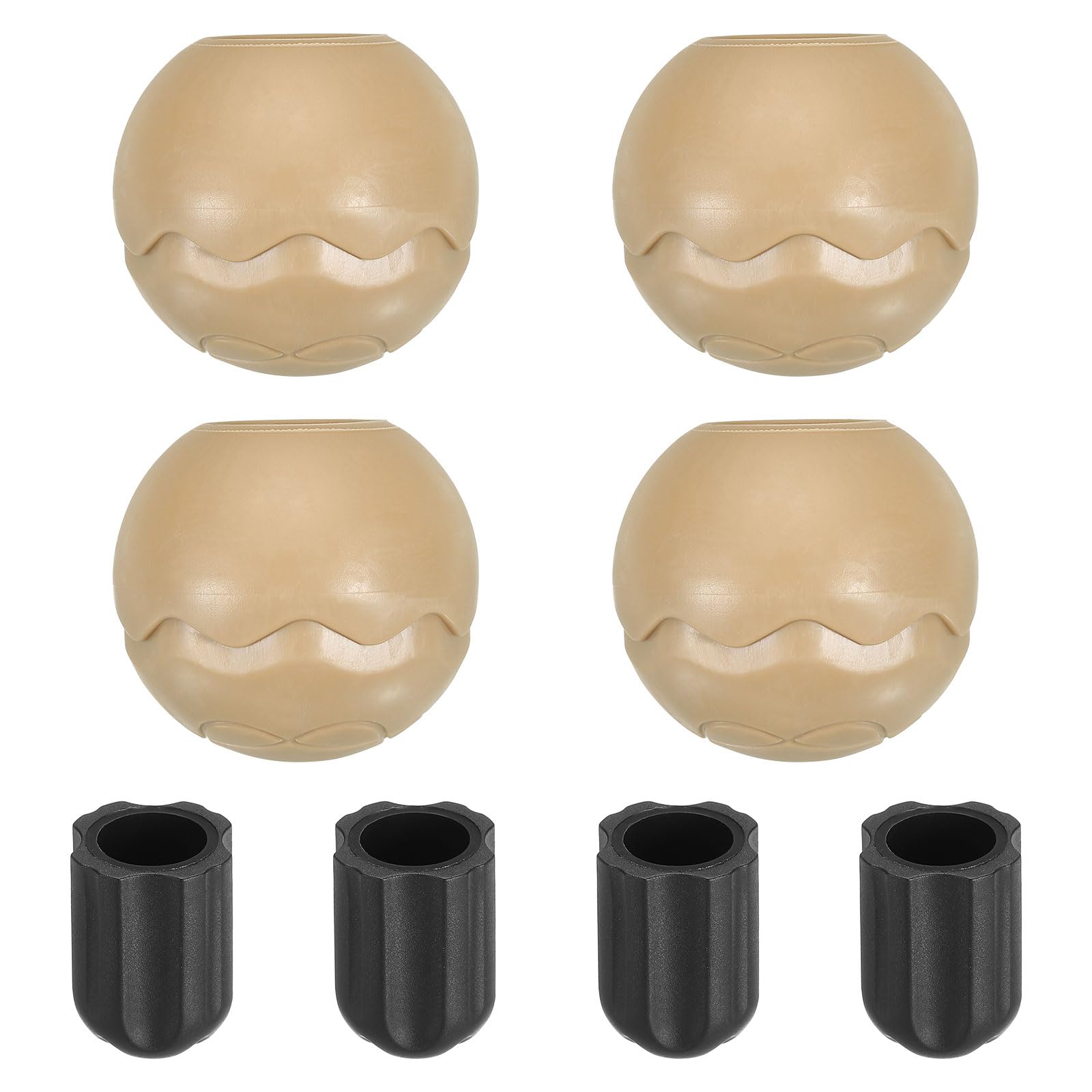 PATIKIL 0.59 Inch Chair Feet Replacement, 4 Pack TPE Outdoor Camping Chair Leg Tips Ball Cap Folding Chair Legs Floor Protectors Stability on Rugged Fit for 0.59"(15mm) Chair Feet, Beige