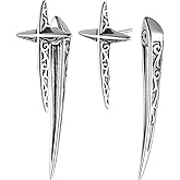 HZMAN Cross Star Earring for Men Women Stainless Steel Hip Hop Piercing Ear Spike Stud Earring Party Jewelry Gift