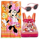 Disney Minnie Mouse Kids 3 Piece Swim Set - Swim Bag, Plush Beach Towel and Sunglasses