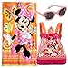 Disney Minnie Mouse Kids 3 Piece Swim Set - Swim Bag, Plush Beach Towel and Sunglasses