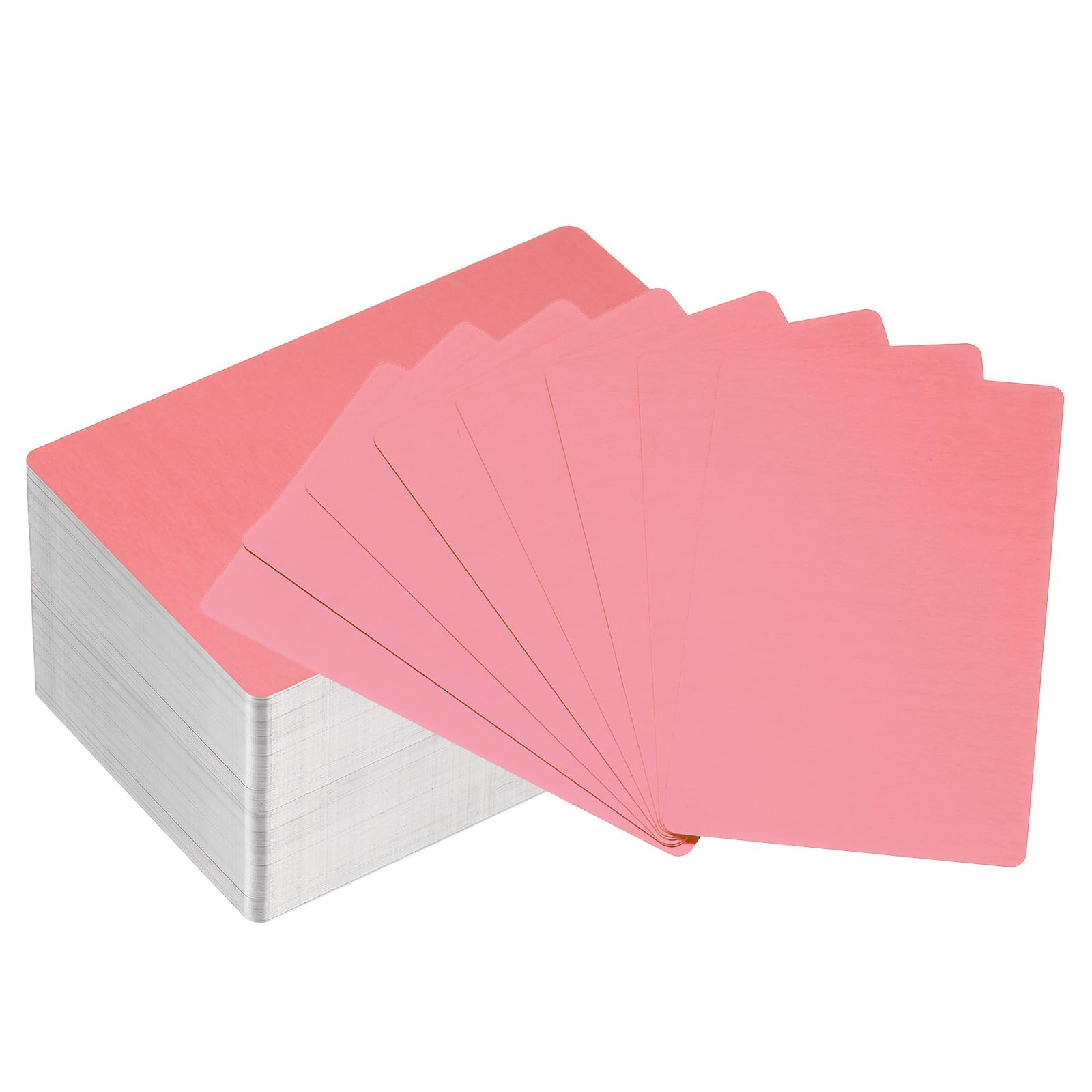 PATIKIL 300 Pack Metal Business Cards Blank, 0.21mm Thick 3.4x2.1 Inch Aluminum Laser Engrave Printable Name Card for Custom DIY, Rose Gold