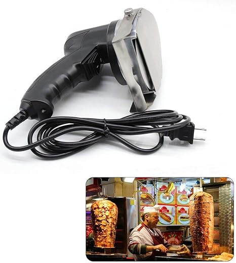 Amazon Co Jp 商業電気shawarmaドナーケバブナイフ ハンドヘルドプロフェッショナルポータブル商業shawarmaカッター電気ジャイロスライサー用ホームラムポークチキン ホーム キッチン
