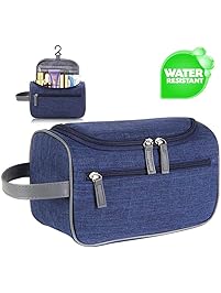 Toiletry Bag Hanging Toiletry Bag Travel Toiletries Cosmetic Bag with Handle and Hook Travel Toiletry Organizer for Men and Women Toiletry Kit Water Resistant with Mesh Pockets (Navy)