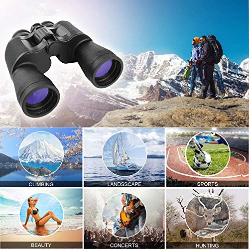 Binoculars 20x50, HD Professional/Waterproof Binoculars with Low Light Night Vision, Durable & Clear BAK4 Prism FMC Lens Binoculars. Suitable for Outdoor Sports and Concert, Bird Watching.