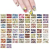 ALLYDREW 50 Sheets Flowers Water Slide Nail Art Nail Decals Water Transfer Nail Decal Sheets