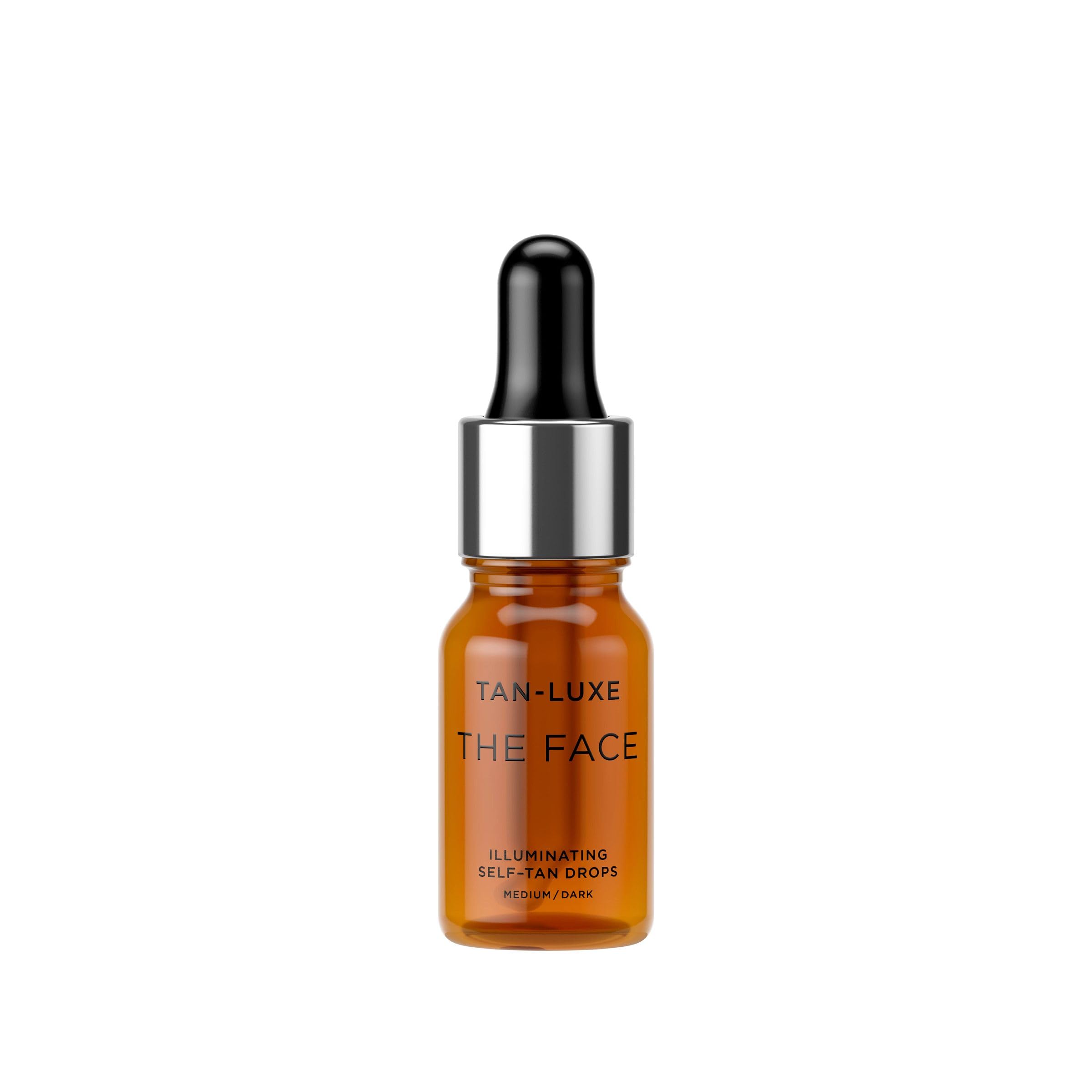 Tan-Luxe THE FACE Self Tan Drops, Medium/Dark (10 ml) Add Tanning Drops to Skin Care for Custom Face Tan, Cruelty Free & Vegan