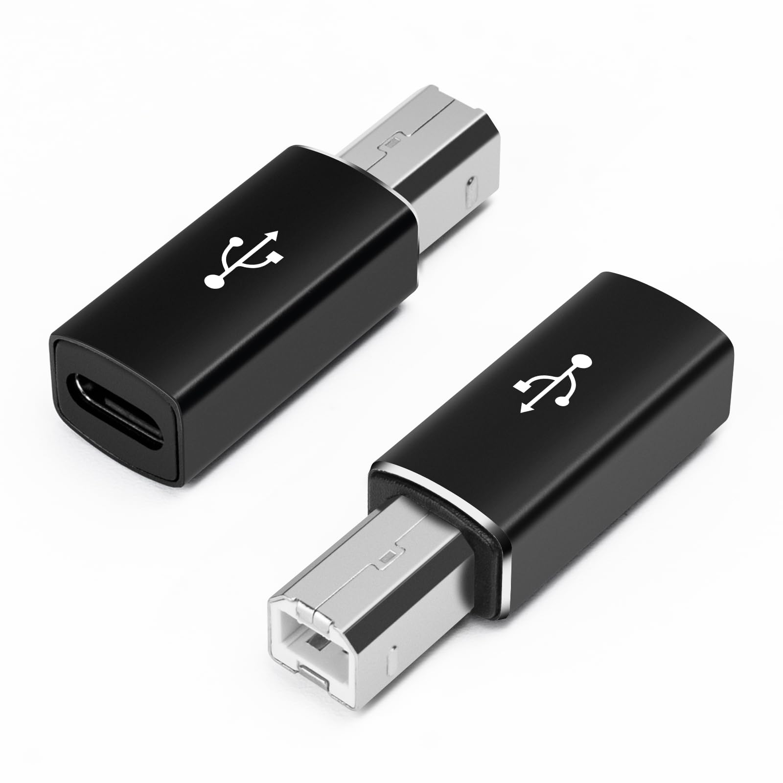 Seminer USB C Female to Printer Male Adapter (2 Pack), USB Type C to USB B Convert Connector Support Data Sync Compatible with MIDI, Printers, Electric Piano
