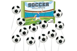 RBBZ PARTY Soccer Candy Lollipops - 18 Count Individually Wrapped Suckers - Great for Soccer Party Favors - Sports Snacks - Soccer Goodie Bags - Soccer Team Treats