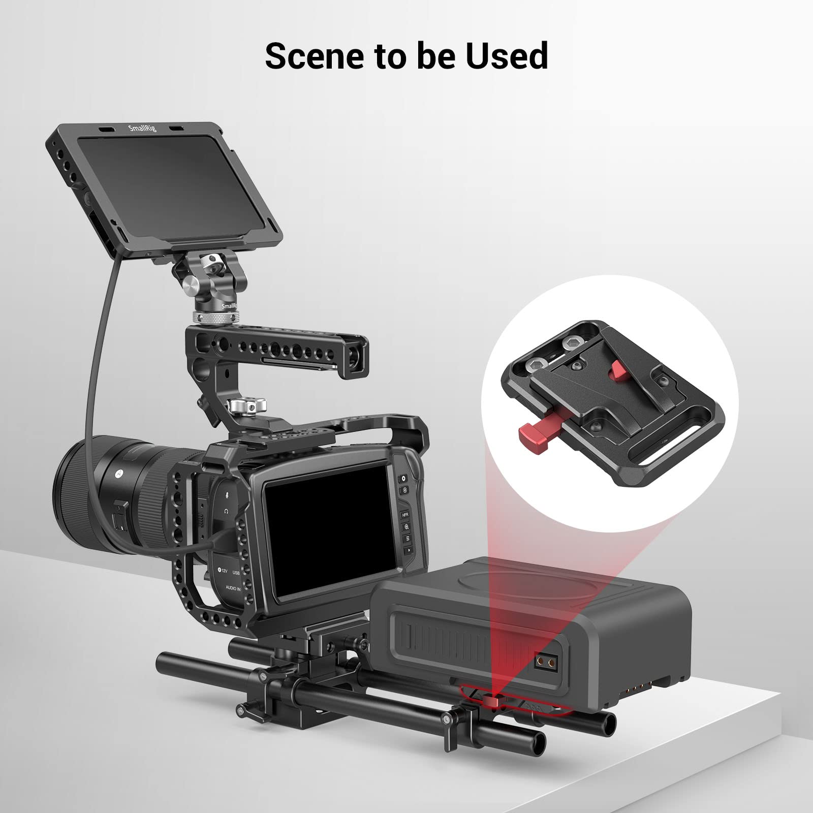 SmallRig Mini V Mount Battery Plate, V-Lock Mount Battery Plate with 1/4