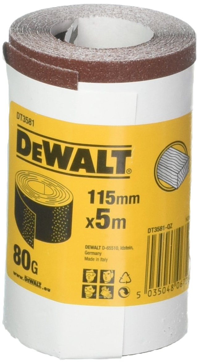 Dewalt DT3581-QZ Half and Quarter Sanding Sheet Roll, 80 Grit Size, 5 m Length x 115 mm Width