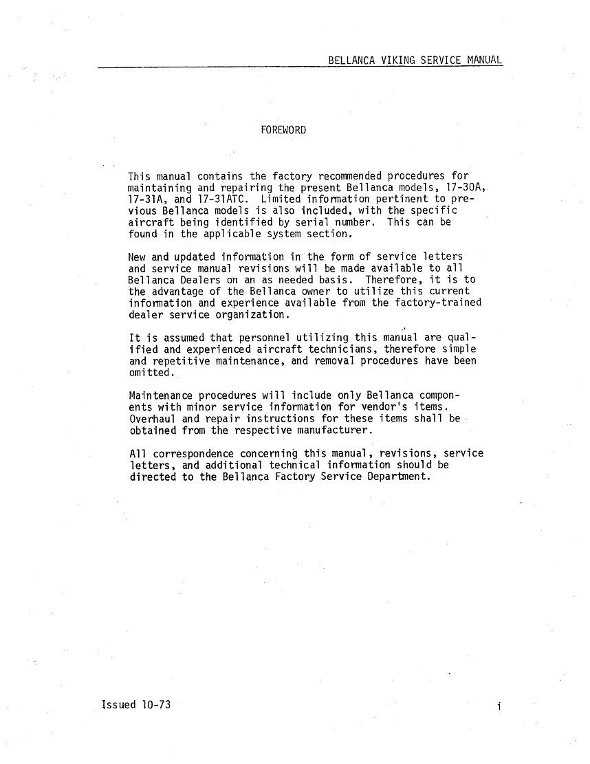 Bellanca Viking 300 Aircraft Service Manual Multimedia CD – 1976