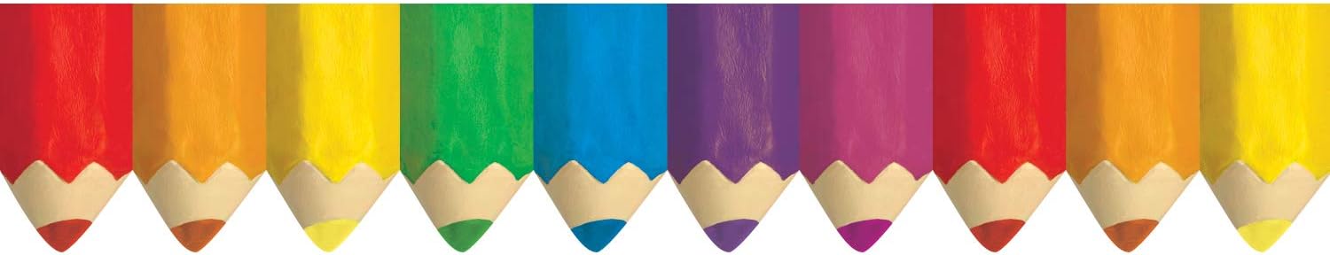 Creative Teaching Press CTP6475BN Jumbo Colored Pencils Border, 35' Per Pack, 6 Packs