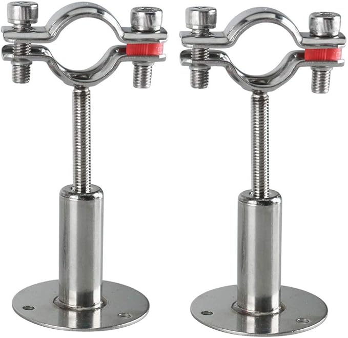 Stainless Steel Wall Mount Ceiling Mount Pipe Supports, Adjustable Pipe Bracket Clamp Pipe