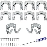 LEONTOOL 10 Pcs Tool Hanger Hooks Set with Screws Garage Hooks Tool Organizer Wall Mounted Wall Mounted Double Tool for Garag