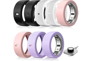 POLYJOY 8 Pack Ring Protector Compatible with Oura Ring Gen 4/Oura Ring Gen 3/Samsung Galaxy Ring/ULTRAHUMAN Ring AIR/RingConn 2&1, Silicone Ring Cover Working Out Accessories Men Women-M for 8 9 10 11