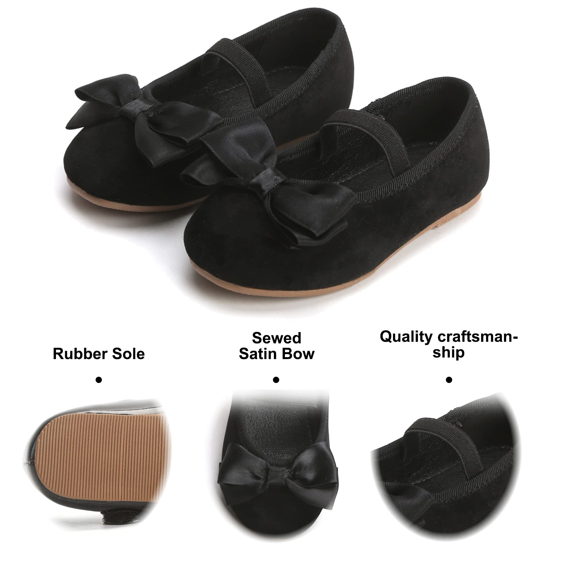 Felix & Flora Toddler Flower Girl Dress Shoes - Girl Ballet Flats Party School Shoes Wedding