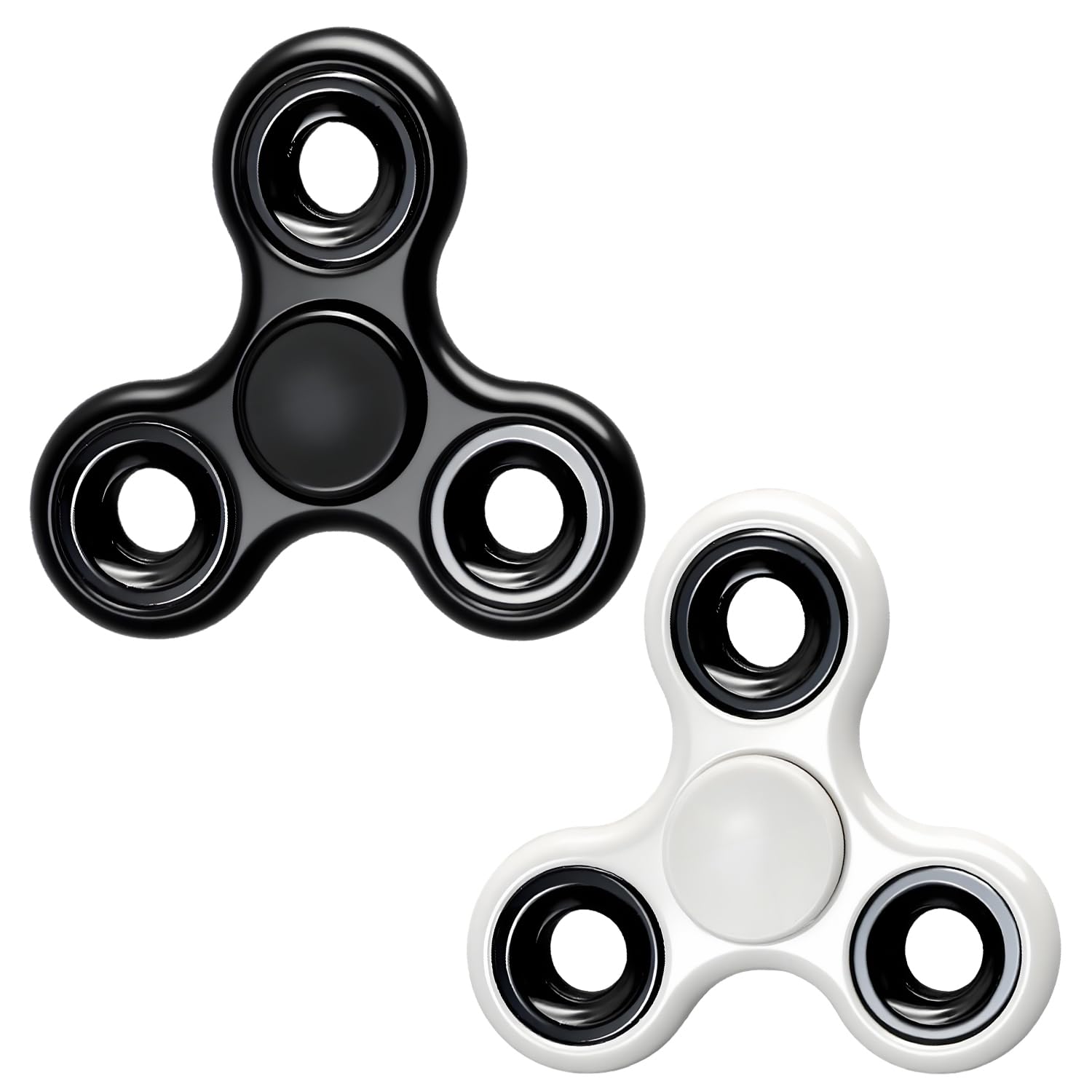 Verazquy Fidget Spinner Sensory Toy – Metal Stainless Steel Hand Spinner – Fast-Spinning Bearings, Quiet Focus Toy for Kids & Adults, Party Bag Fillers (black white)