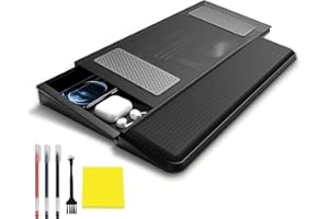 HAONON Computer Keyboard Stand with Wrist Rest & Storage Tray - Acrylic Keyboard Riser for Office Desk Accessories Decor, Ergonomic Keyboard Holder for Home Comfortable Typing - Fits All Keyboard Sizes