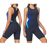 DIFOS Women's Triathlon Suit One-Piece Sleeveless Tri-Suit Quick-Dry 3D Padded Athletic Swimsuits Slimming Cycling Running
