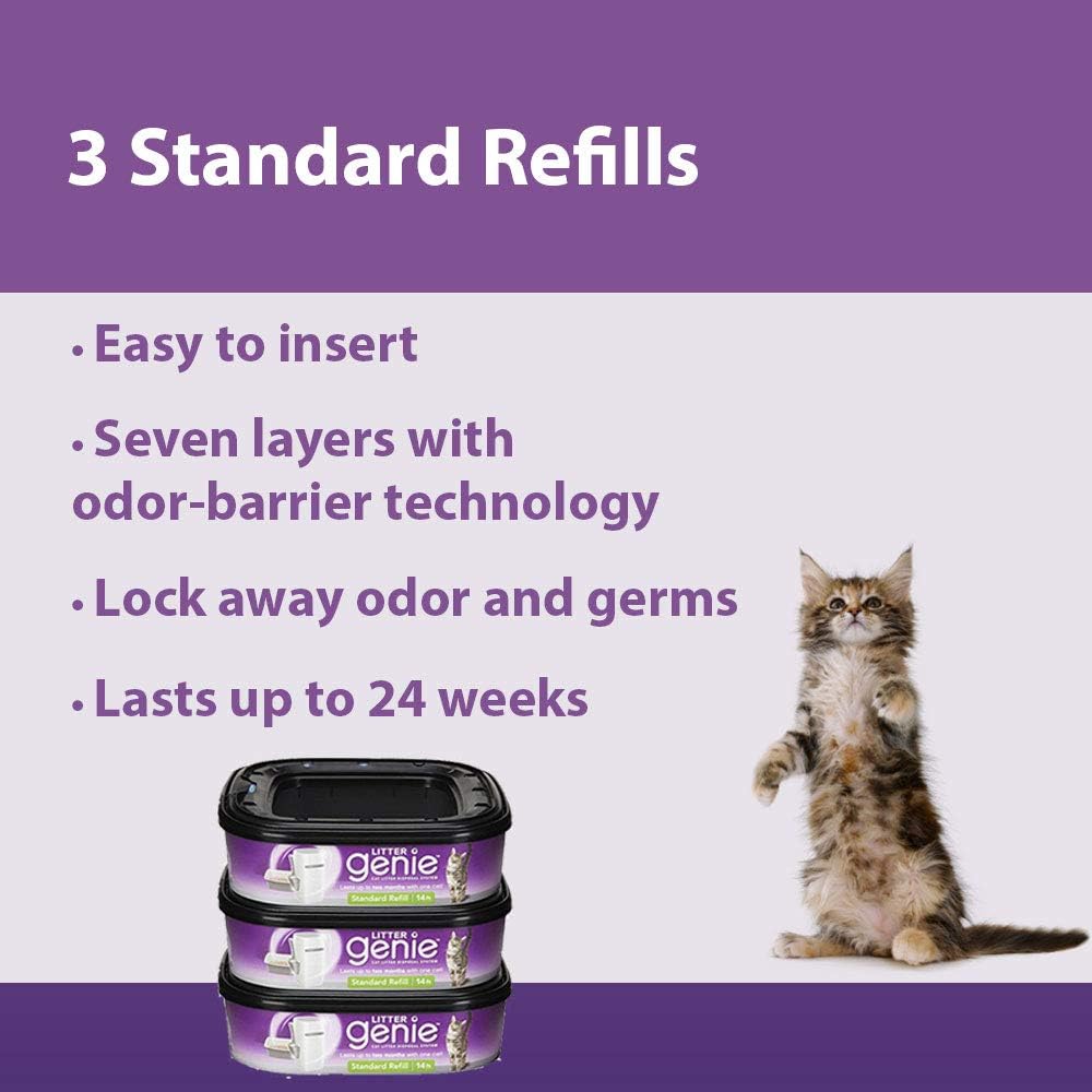 Litter Genie Standard Cat Litter Disposal System Refills (Pack of 3): Pet Supplies